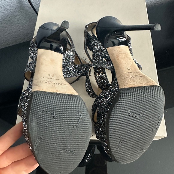 Jimmy Choo Black Glitter Vamp Ankle Strap
Platform Heels size 6 - Picture 8 of 11